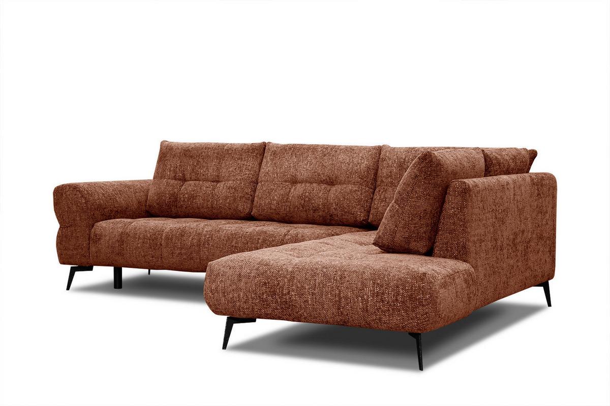 ECKSOFA SALVINI 5-Sitzer, dunkelorange - Dunkelorange/Schwarz, Holzwerkstoff/Textil (292/158cm) - Wozimo