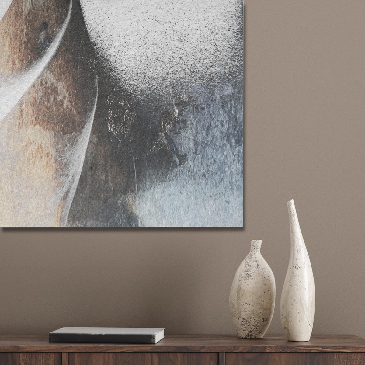 AKUSTIKBILD Luxus - Abstrakt - Gold - Weiß Wanddeko 70x100 cm - Goldfarben, Kunststoff (70/100/0.9cm) - MuchoWow