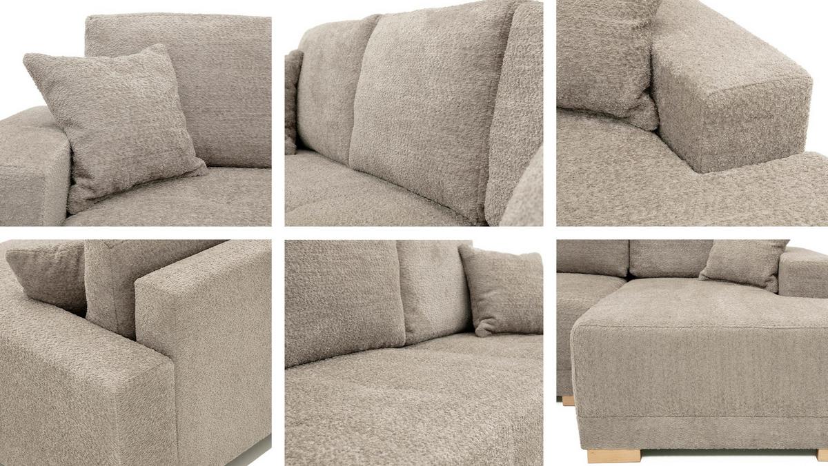 ECKSCHLAFSOFA Bello, Seite: Links - Braun/Naturfarben, Holz/Textil (240/140cm) - MIRJAN24