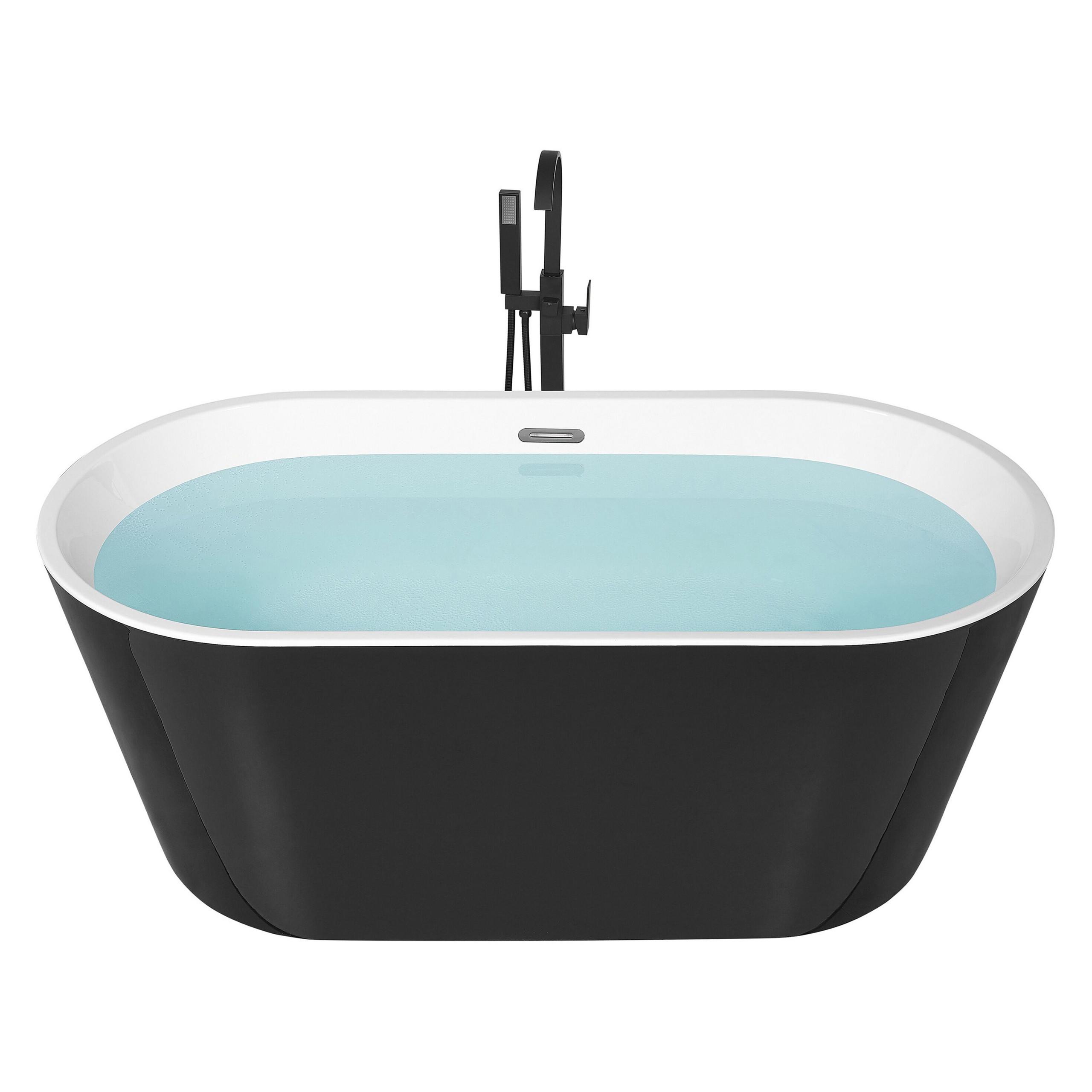 BADEWANNE FREISTEHEND 72x170x59 cm schwarz Havana - Schwarz, Kunststoff (72/59/170cm) - Beliani