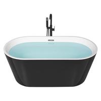 BADEWANNE FREISTEHEND 72x170x59 cm schwarz Havana - Schwarz, Kunststoff (72/59/170cm) - Beliani