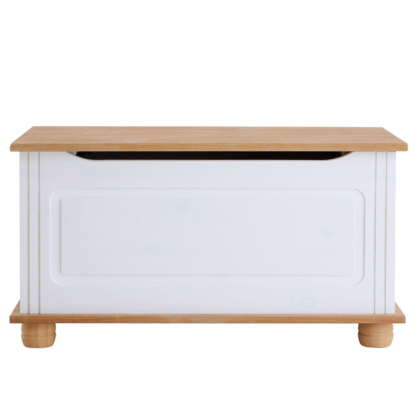 SITZTRUHE BRISTOL weiß/braun - Weiß/Braun, Holz (85/45/43cm) - IDIMEX