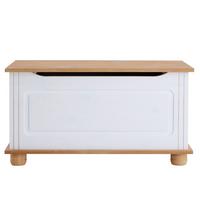 SITZTRUHE BRISTOL weiß/braun - Weiß/Braun, Holz (85/45/43cm) - IDIMEX