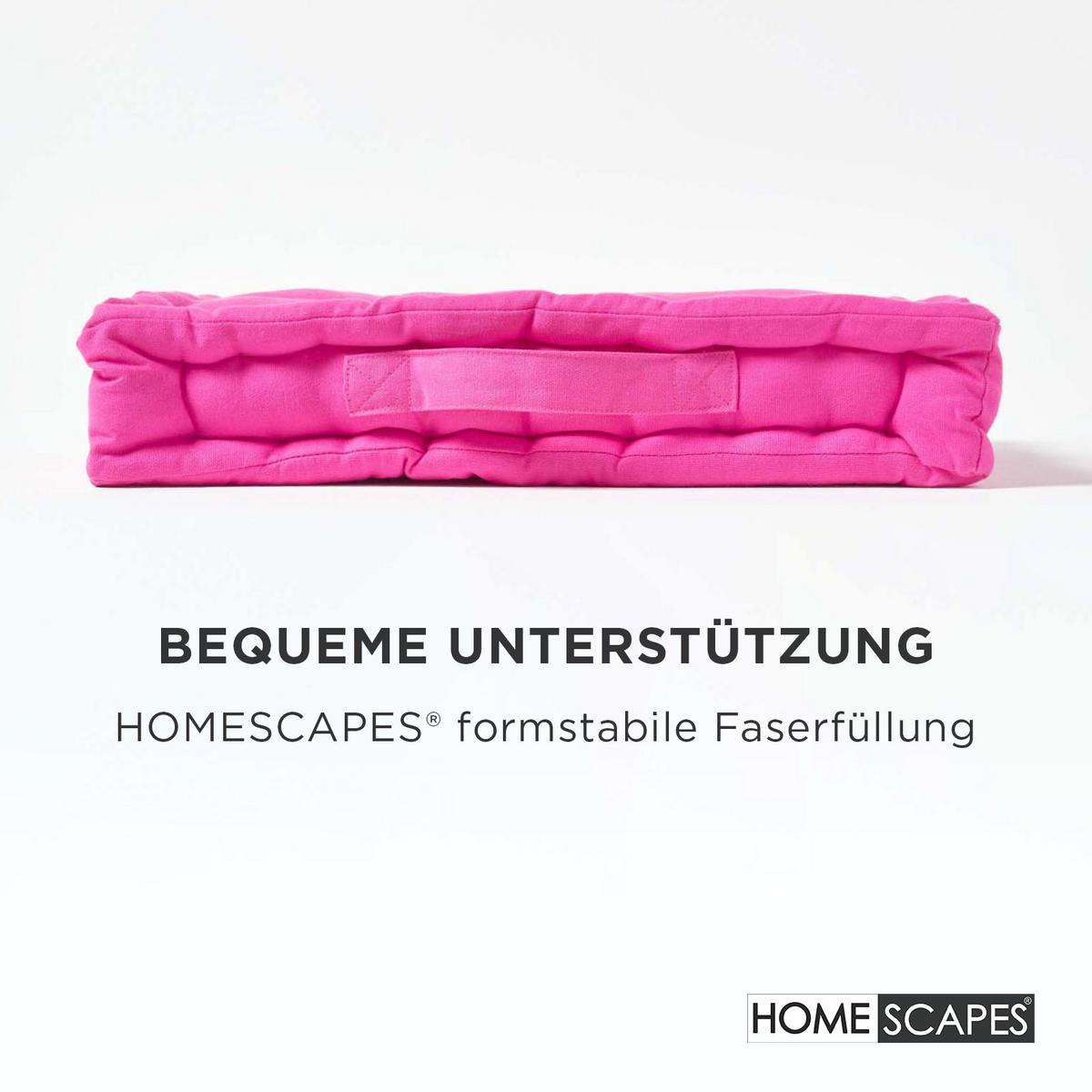 SITZKISSEN pink 40/40/8 cm – Bodenkissen unifarben - Rosa, Textil (40/40/8cm) - Homescapes