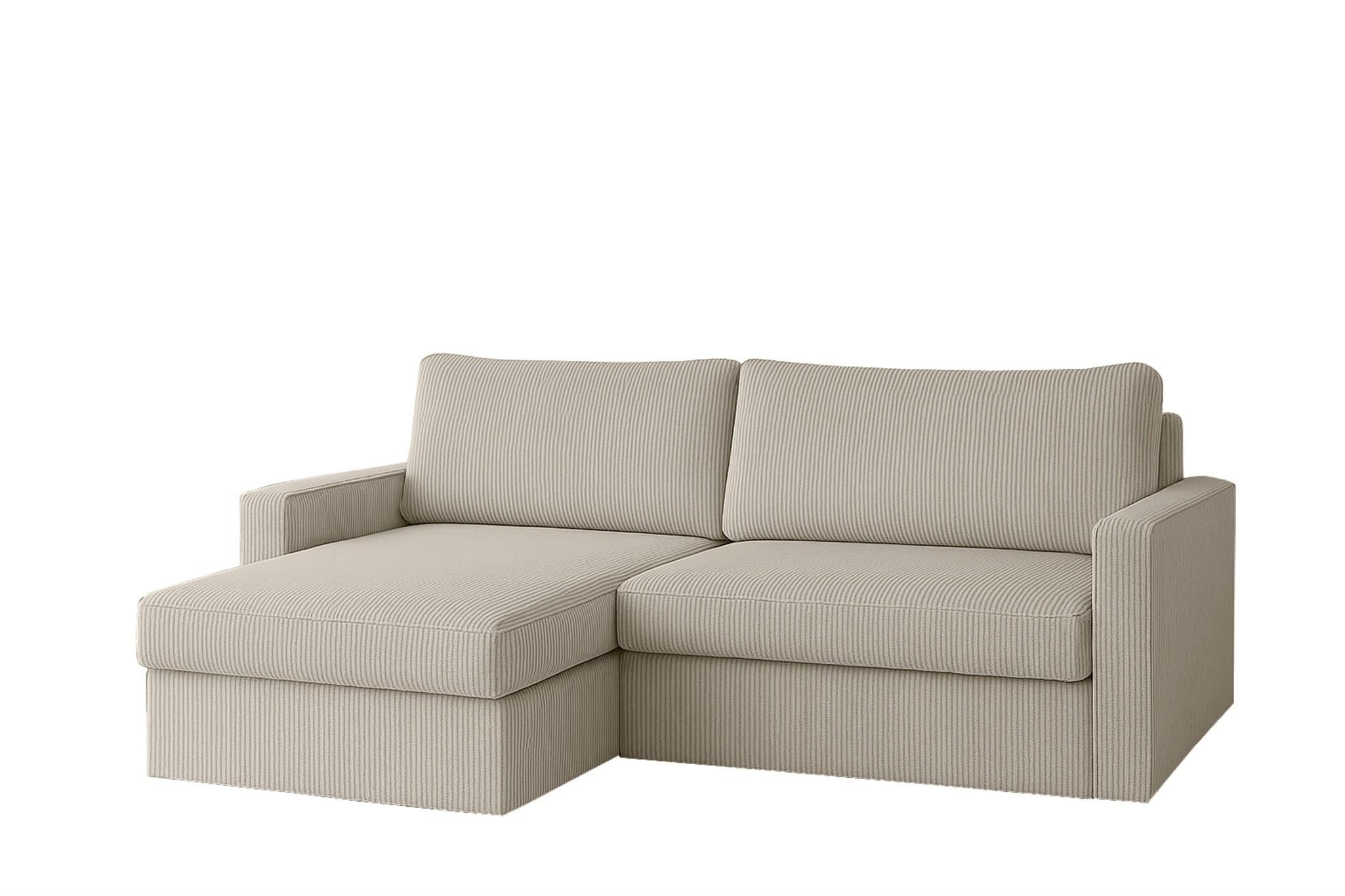 ECKSOFA Bendik In Poso - Weiß, Holzwerkstoff/Textil (224/140cm) - Fun Möbel