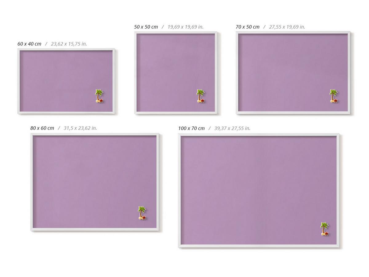 MAGNETTAFEL 80x60 cm Weißer Rahmen Pastelllila - Pflaume, Metall (80/60/0.4cm) - TULUP