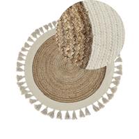 TEPPICH Beige Samsun - Beige, Textil (120/120cm) - Beliani