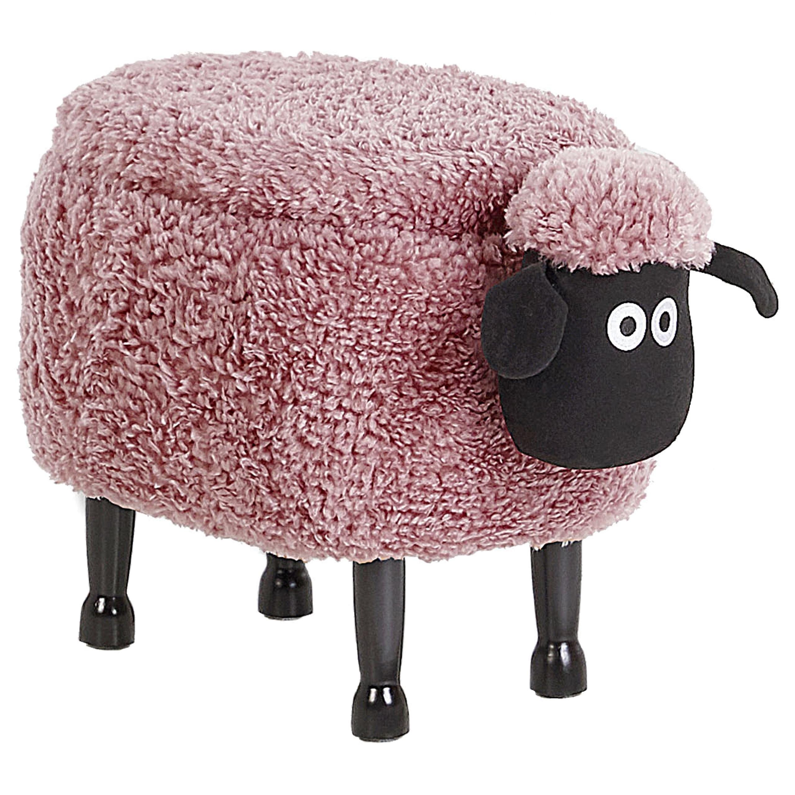 TIERHOCKER Rosa Sheep 35/55/40 cm - Pink, Kunststoff/Textil (55/40/35cm) - Beliani