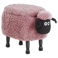 TIERHOCKER Rosa Sheep 35/55/40 cm - Pink, Kunststoff/Textil (55/40/35cm) - Beliani