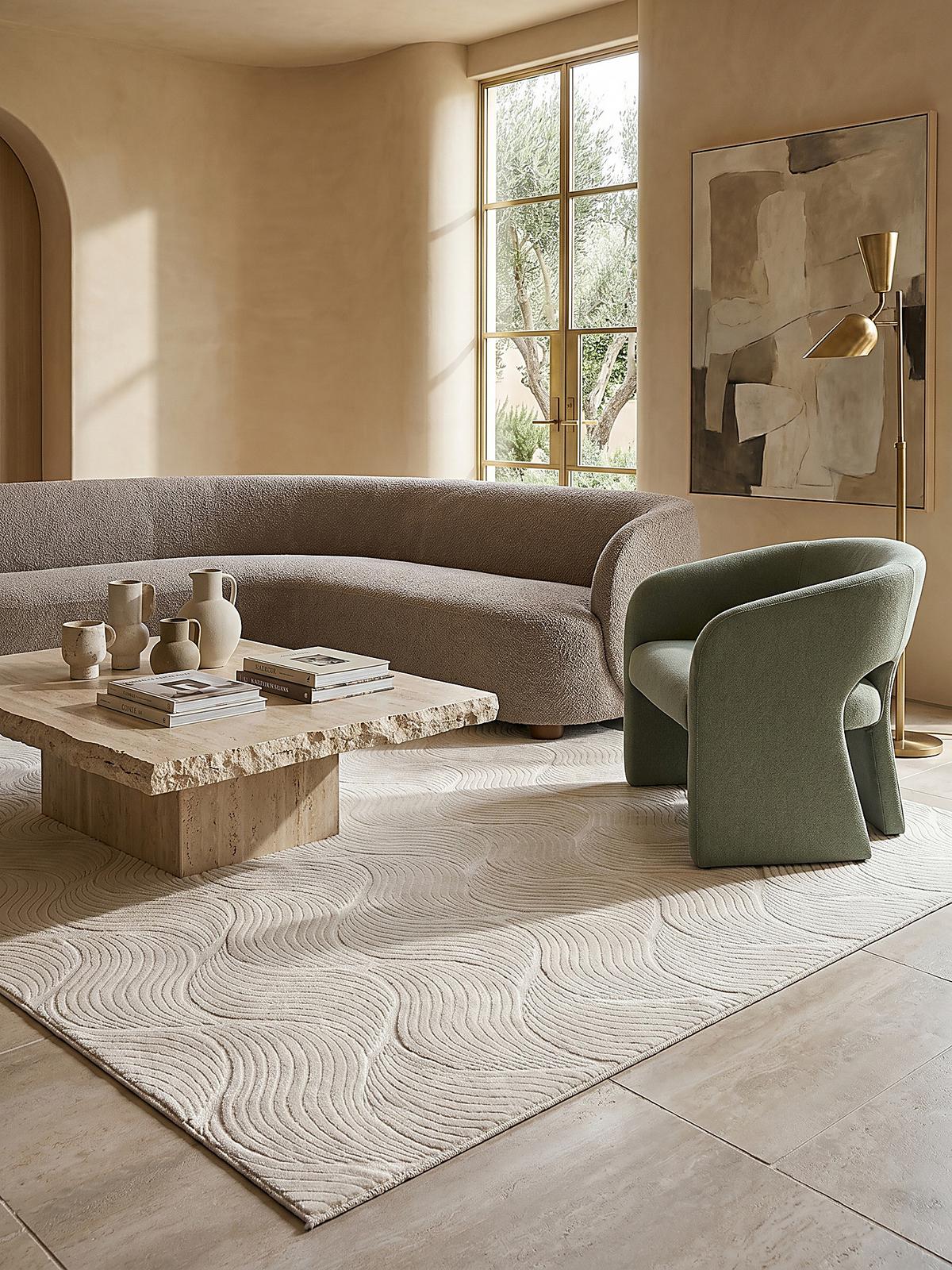 TEPPICHLÄUFER Antirutsch Geometrisch DALAR Polypropylen Creme 80 x 150 cm - Beige, Textil (80/150cm) - KADIMA DESIGN