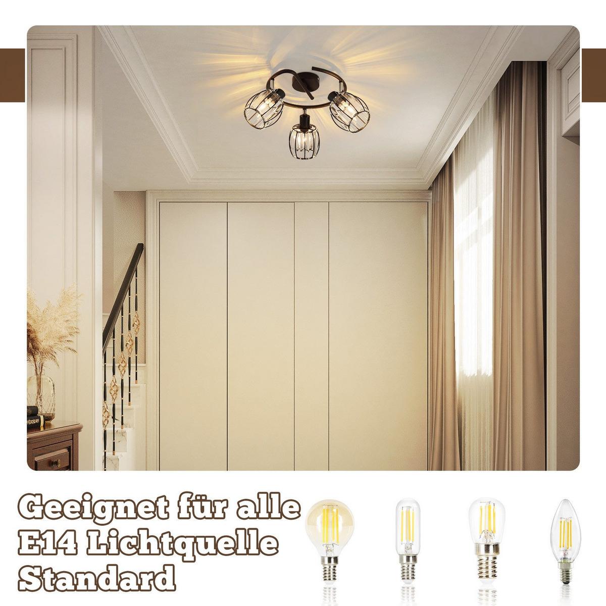DECKENSTRAHLER Liberto 3-flammig 26/21/21cm - Schwarz, Metall (26/21/21cm) - Nettlife