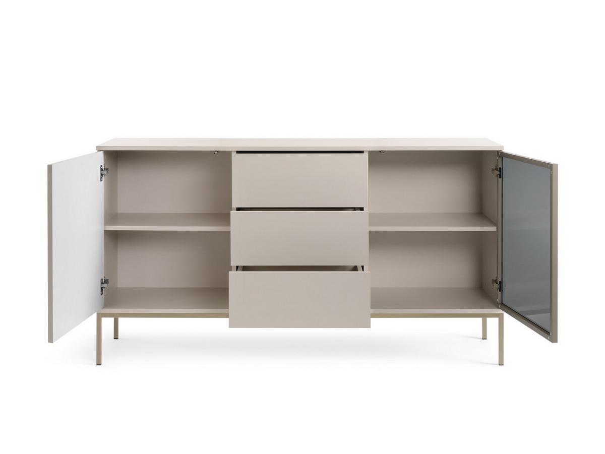 SIDEBOARD SENTIERO 154/83/39 cm mit LED 3 Schubladen und 2 Türen Kaschmir - Kaschmir, Holzwerkstoff (154/83/39cm) - MASSENO