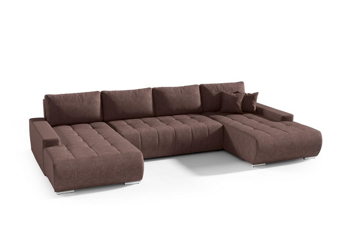 WOHNLANDSCHAFT Vogar In Aston - Braun, Holzwerkstoff/Textil (350/85/185cm) - Fun Möbel
