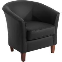 SESSEL Karine Bezug pigmentiertes Nappaleder Buche nussbaum dunkel / schwarz - Schwarz, Kunststoff (70/74/70cm) - 58aufmkessel