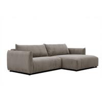 ECKSOFA TAUER 5-Sitzer, taupe - Taupe/Schwarz, Holzwerkstoff/Kunststoff (292/174cm) - Wozimo