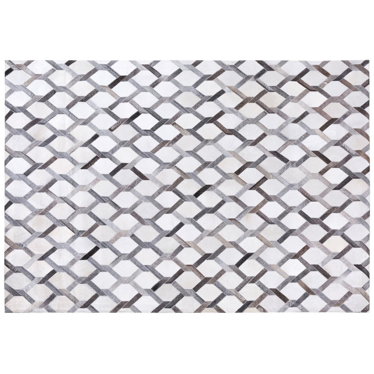 KURZFLOR-TEPPICH Aydin 230/160 cm - Grau, Fell (160/230cm) - Beliani