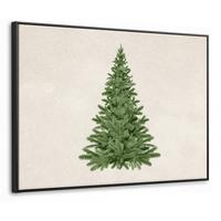 LEINWAND Bilder mit Rahmen - Weihnachtsbaum - Grün - Weihnachten - Feiertage - 100x70 - Olivgrün, Textil (100/70cm) - MuchoWow
