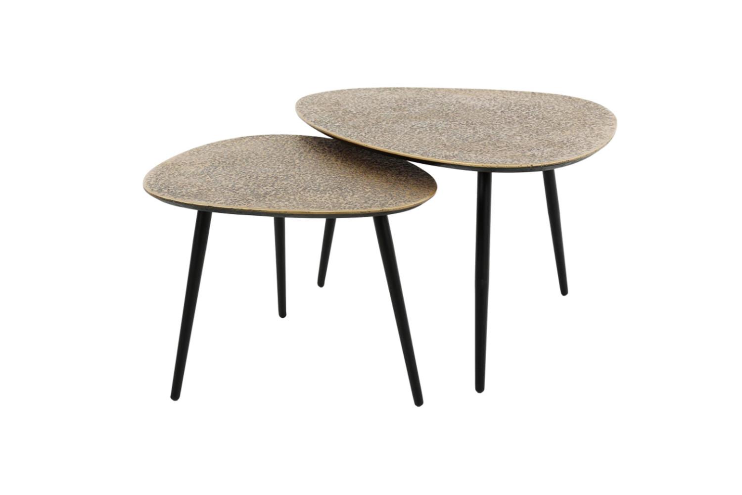 COUCHTISCH LAUCA 2ER SET Bronze Metall - Schwarz/Bronzefarben, Metall (59/80/43cm) - KAWOLA