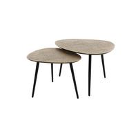 COUCHTISCH LAUCA 2ER SET Bronze Metall - Schwarz/Bronzefarben, Metall (59/80/43cm) - KAWOLA