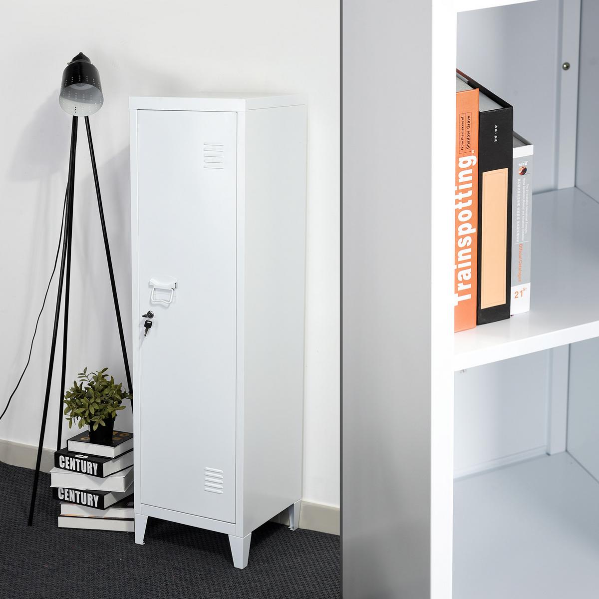 MEHRZWECKSCHRANK Metall weiß - Weiß, Metall (38/138/39cm) - Urban Meuble