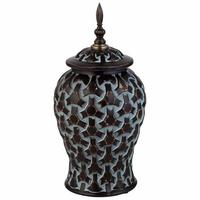 VASE aus Keramik, schwarz, 17x37cm - Schwarz, Keramik (37cm) - Wanderlust