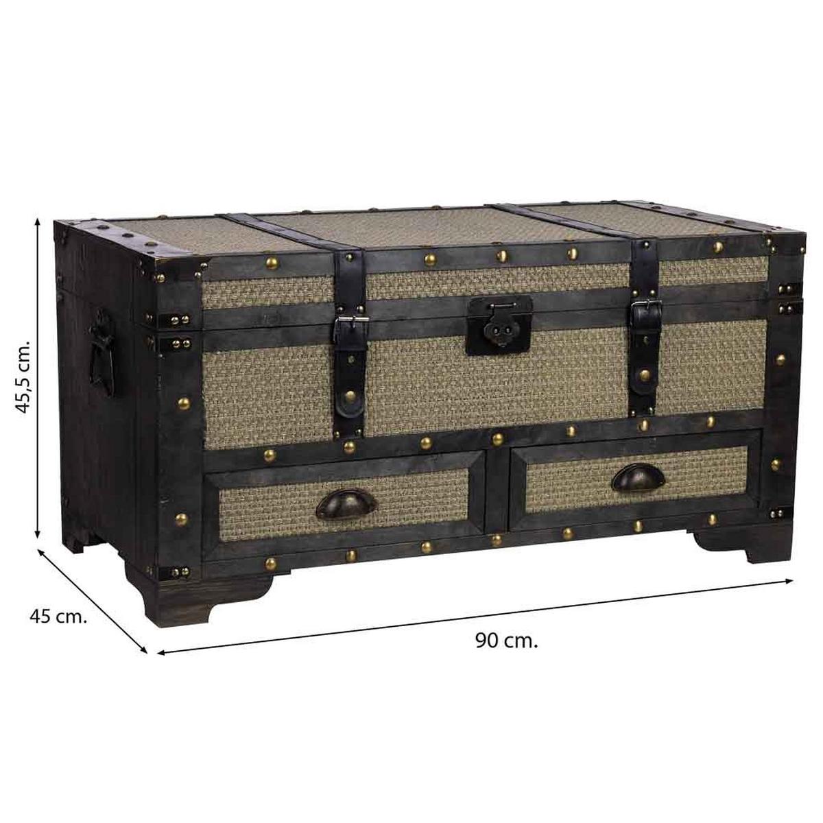 TRUHE aus Holz, braun, 90x45x46cm - Braun, Holzwerkstoff (90/45.5/45cm) - Wanderlust