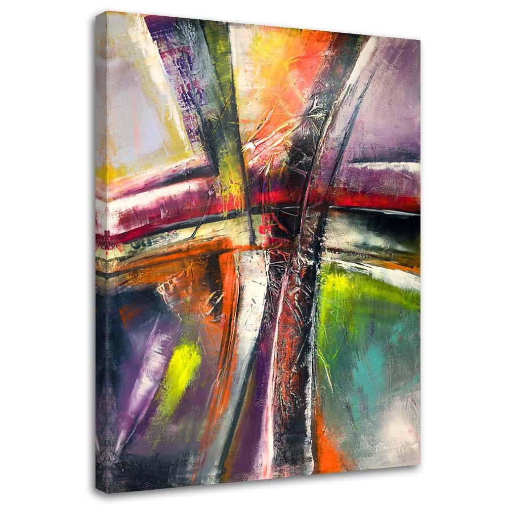 LEINWANDBILD Abstrakt mehrfarbig 80x120cm - Multicolor, Textil (80/120cm) - Feeby
