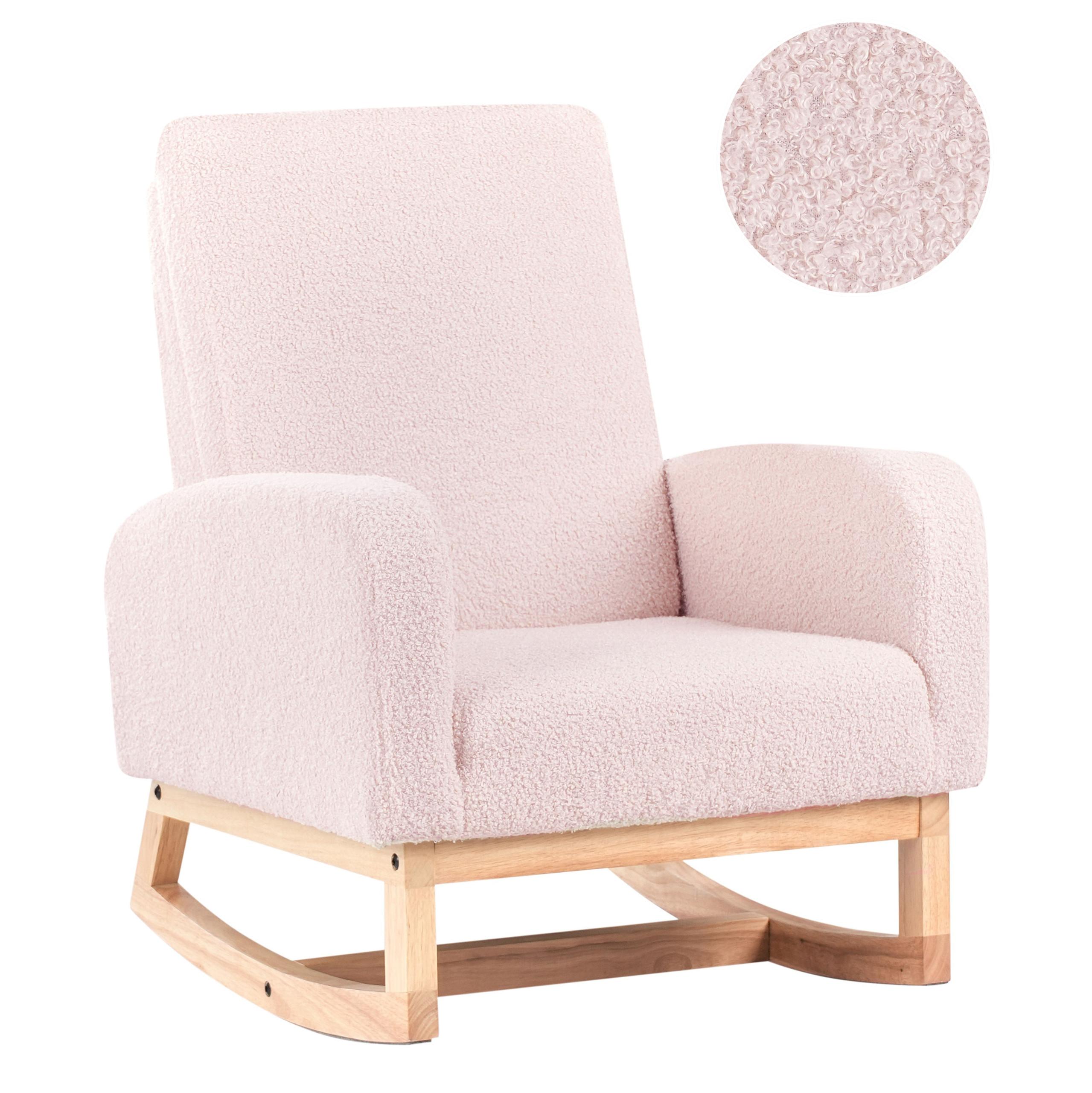 KINDERSCHAUKELSTUHL Bouclé Pastellrosa Norby - Pink, Textil (54/71/70cm) - Beliani