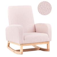 KINDERSCHAUKELSTUHL Bouclé Pastellrosa Norby - Pink, Textil (54/71/70cm) - Beliani
