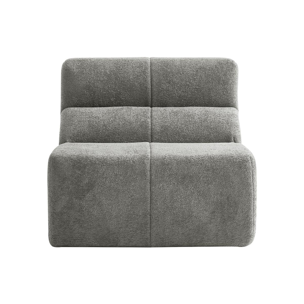 SESSEL Samt mit Regentropfen-Struktur Montagefrei - Hellgrau, Textil (93/79/109cm) - Urban Meuble