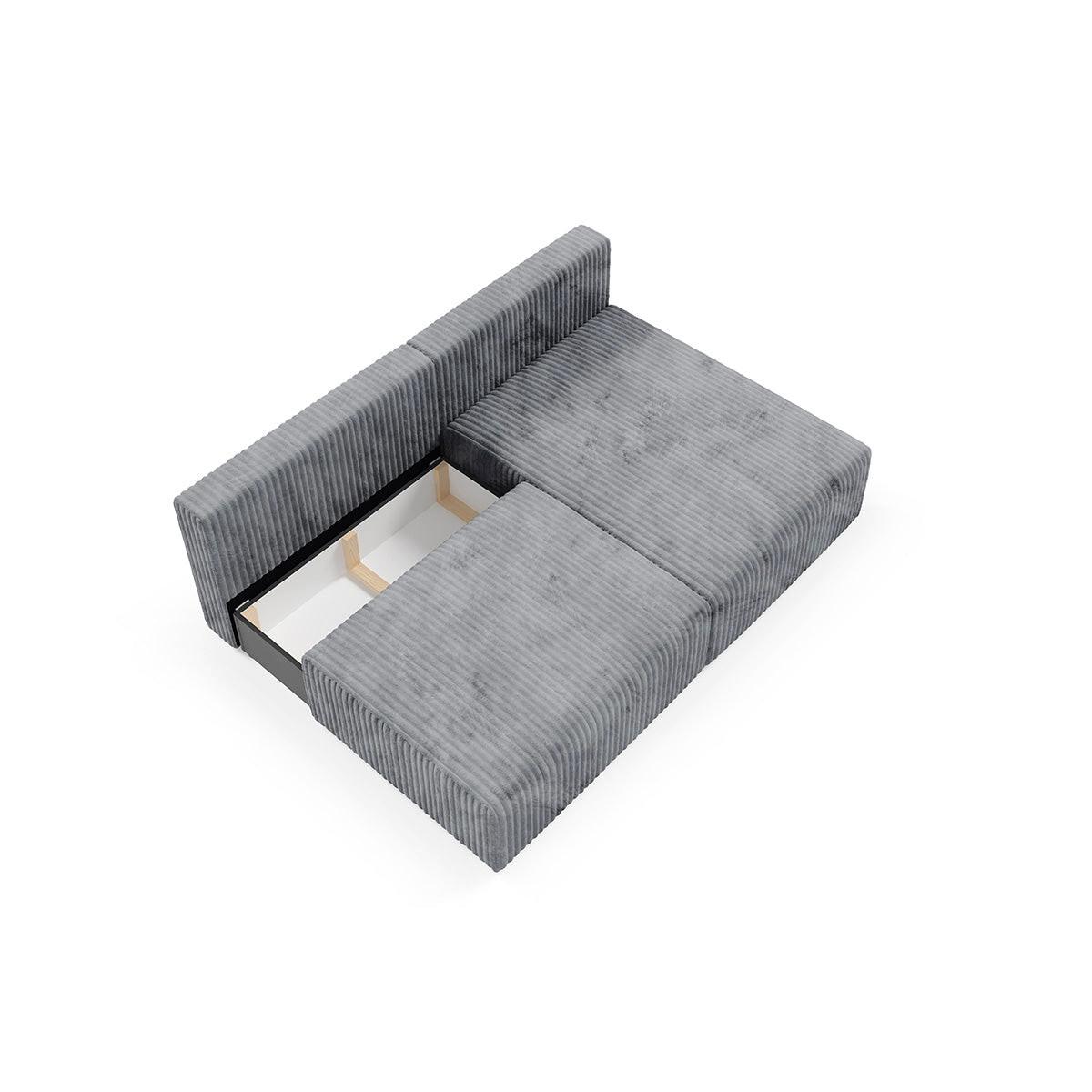 ECKSOFA Angela 3 Sitzplätze Dunkelgrau - Grau, Holz (210/149cm) - Petits-meubles