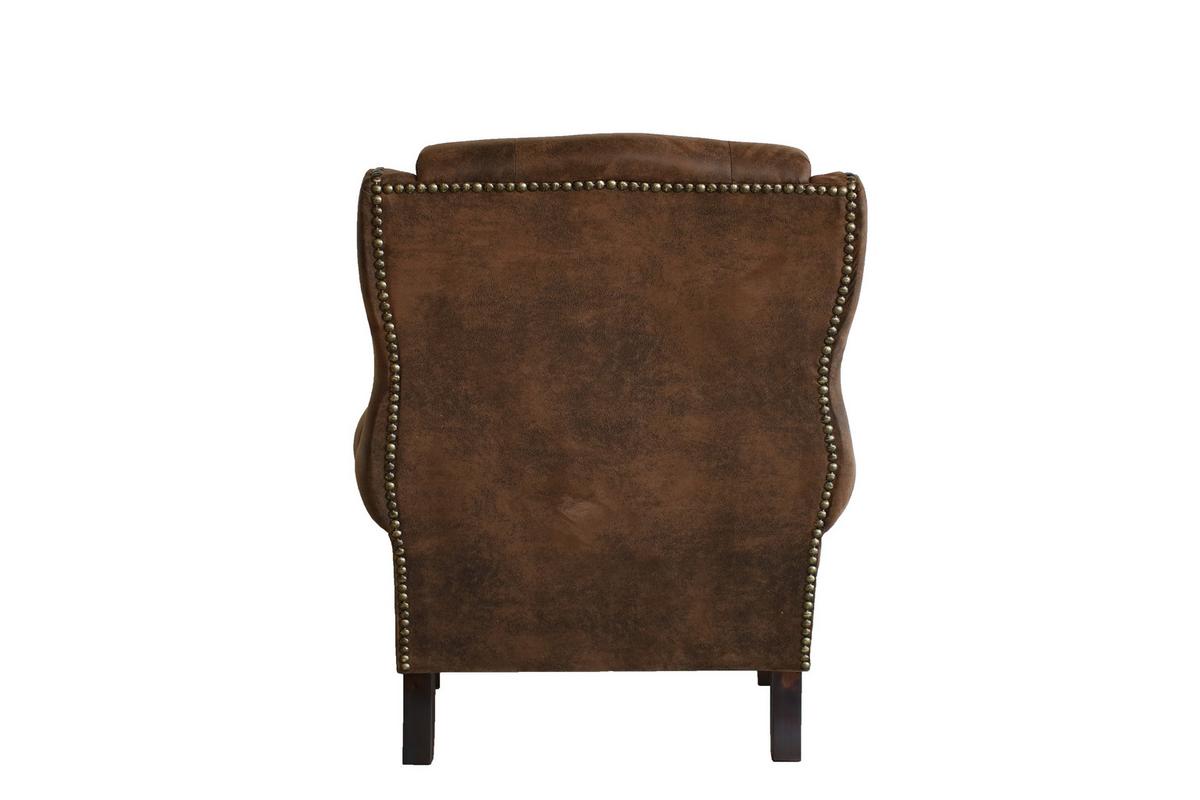 CHESTERFIELD-SESSEL Anton Beige Microfaser Vintageoptik - Beige/Braun, Holz/Textil (102/102/93cm) - S-Style Möbel