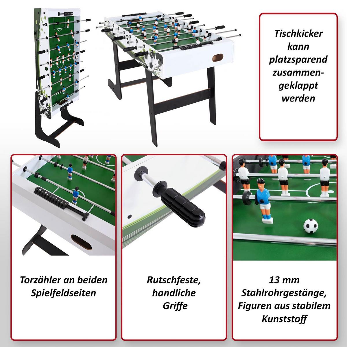 TISCHKICKER MANCHESTER KLAPPBAR Weiß, Grün, Multicolor - Multicolor/Weiß, Holz (121/105cm) - MCW