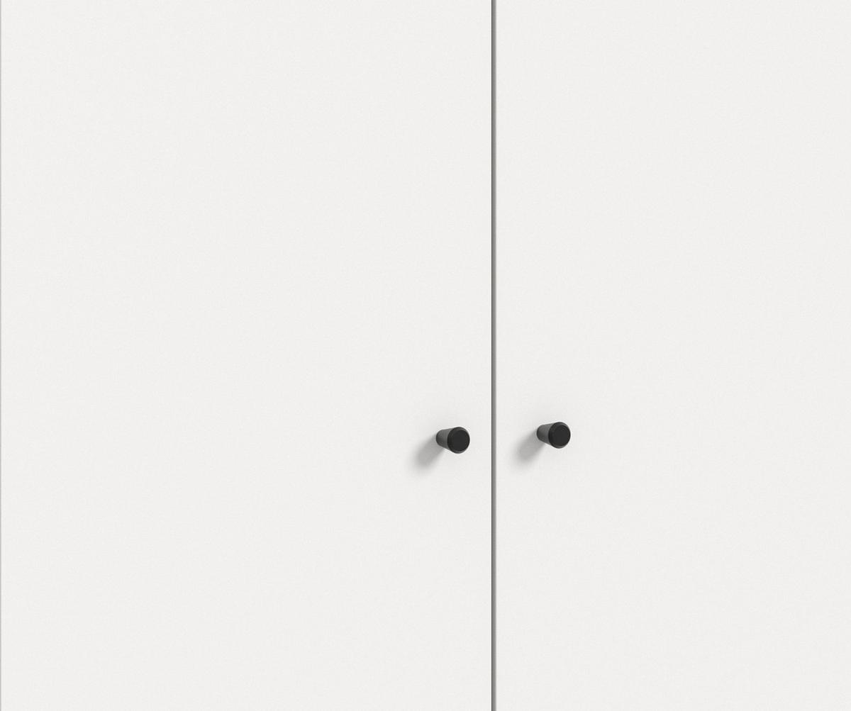 KLEIDERSCHRANK weiß 3-türig 120 cm, Drehtürenschrank mit Kleiderstange - Schwarz/Weiß, Holzwerkstoff/Kunststoff (120/176/51cm) - Inn.Furn