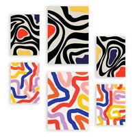 POSTER Set Mit 6 Florid Wie In Farbenfrohe Zusammenfassungen A3 & A4 Rahmenlos - Klar, Papier (29/3cm) - Nacnic