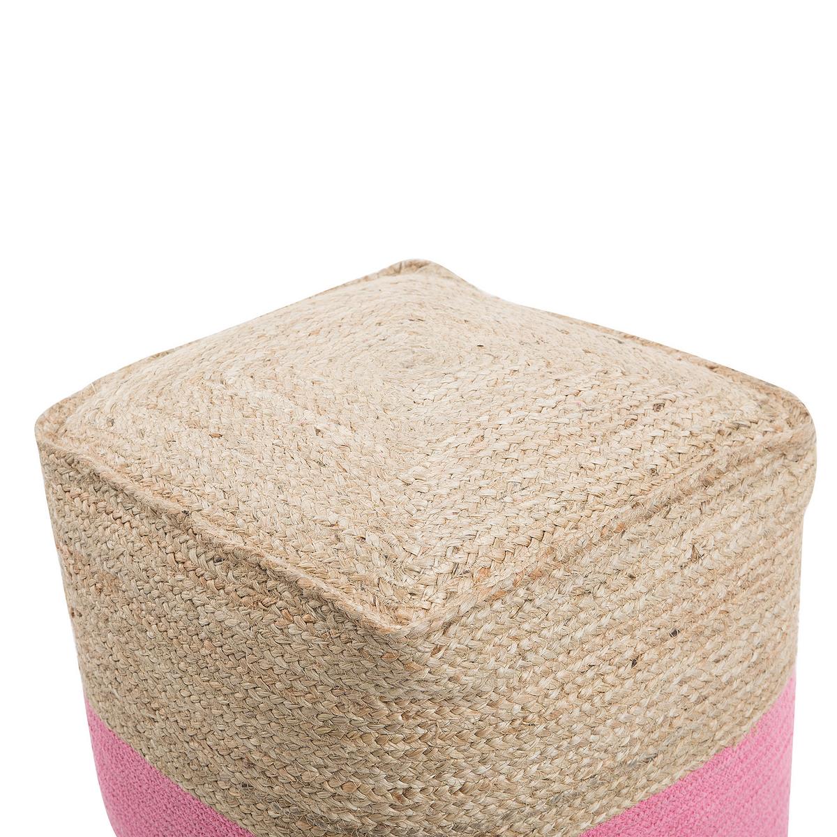 POUF Kirama 44/44/44 cm - Beige, Naturmaterialien (44/44/44cm) - Beliani