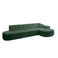 ECKSOFA Ottomane Rechts MARI-L2-v3 - 328x171x83 cm Grün Cord - Schwarz/Grün, Holzwerkstoff/Kunststoff (171/328cm) - ALTDECOR