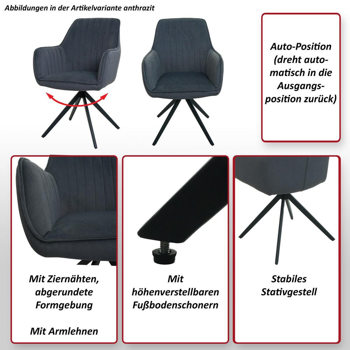 ESSZIMMERSTUHL Hellgrau 6er-Set - Hellgrau, Textil (58/87/55cm) - MCW
