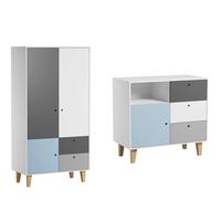 BABYZIMMER 2-teilig blau - Blau, Holzwerkstoff (103.5/96.5/55cm) - Petits-meubles