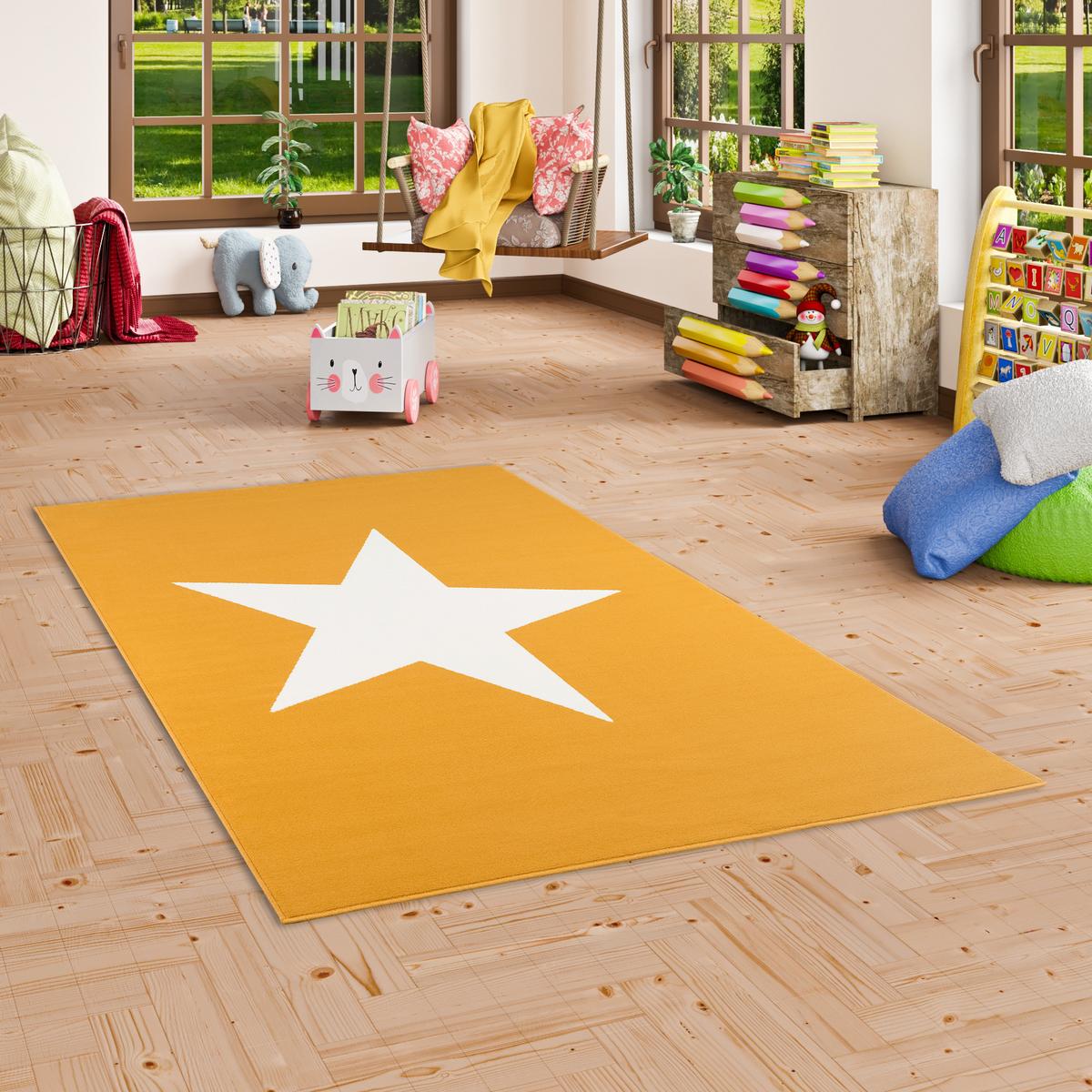 KINDER UND JUGEND TEPPICH TRENDLINE STERN - Currygelb, Textil (160/225cm) - Pergamon