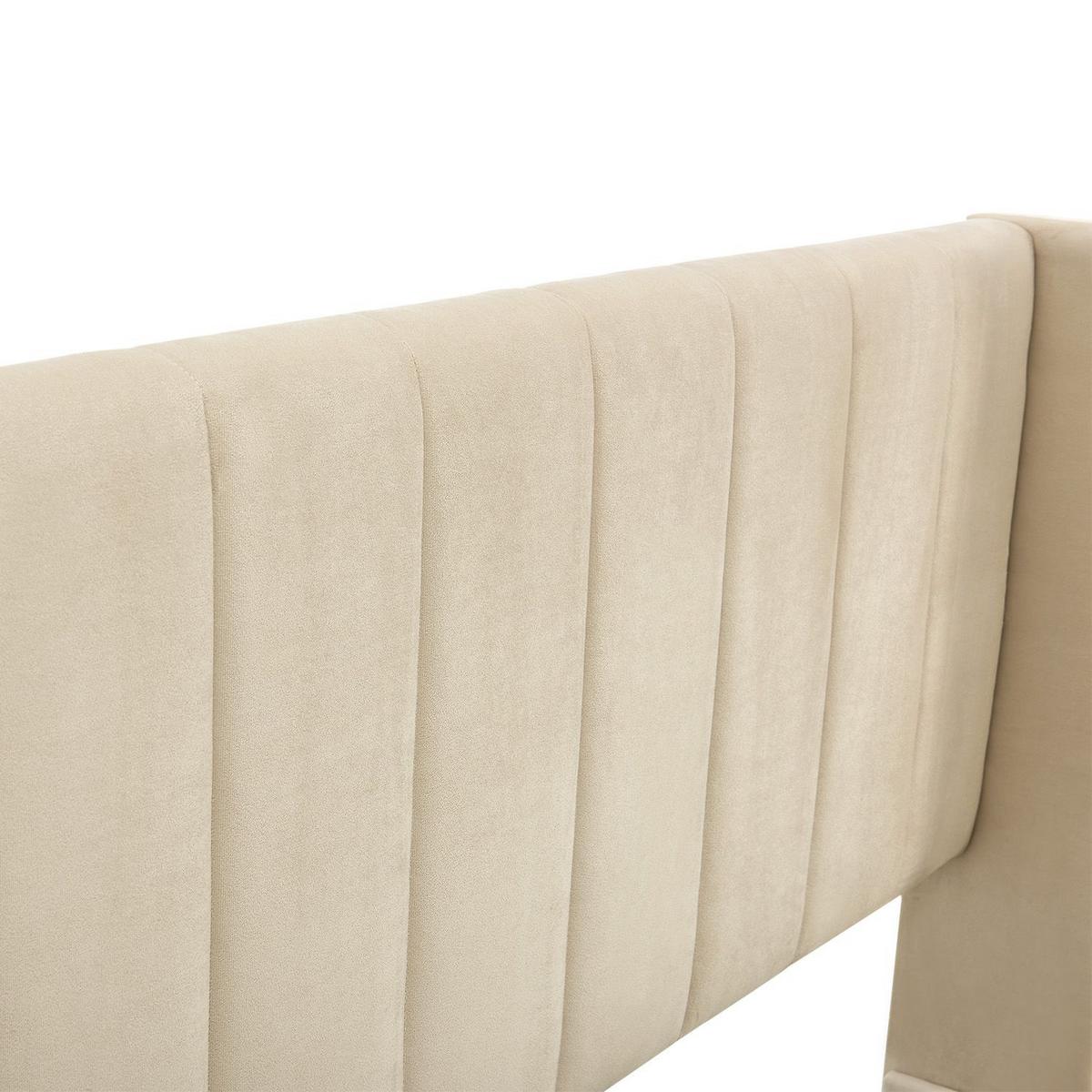 POLSTERBETT Savona mit Matratze 140 x 200 cm beige - Beige, Holzwerkstoff (140/200cm) - Juskys