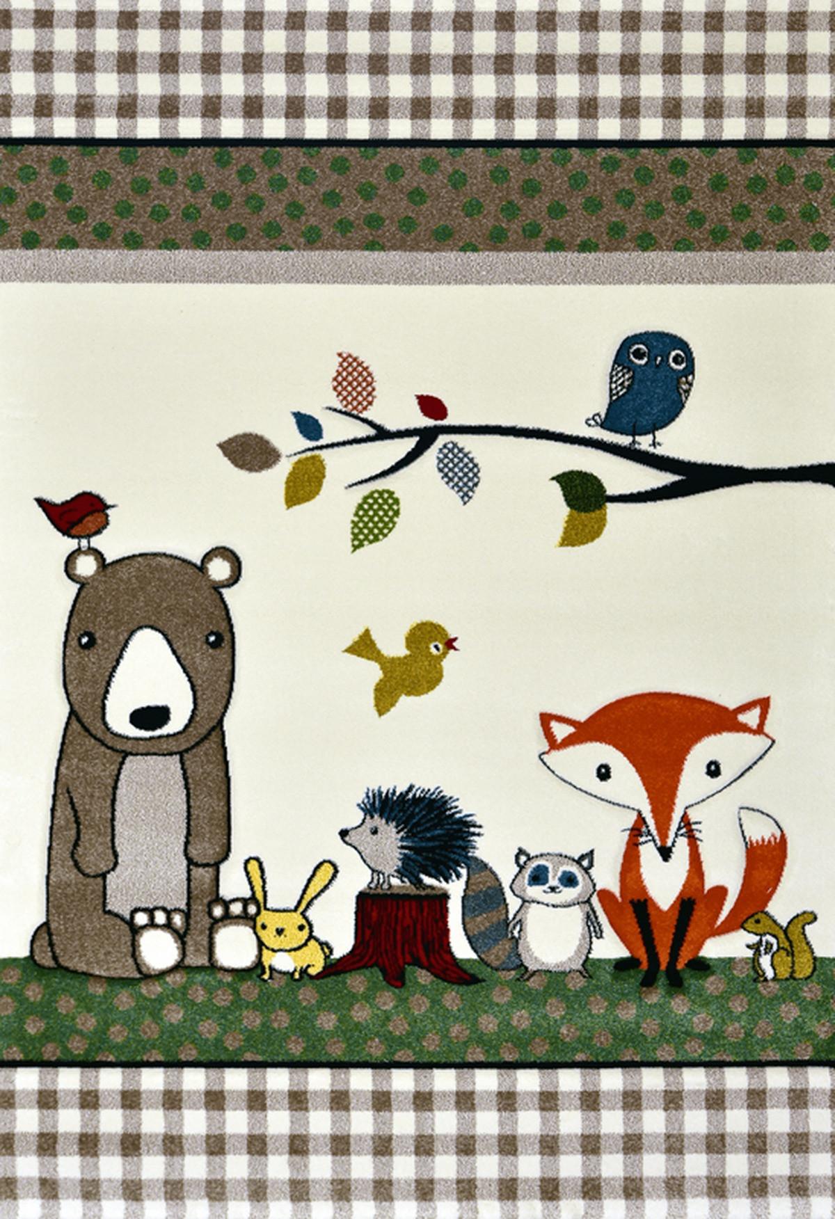KINDERTEPPICH Kurzflor Karo CASOLA Polypropylen Creme 80 x 150 cm - Beige, Textil (80/150cm) - KADIMA DESIGN