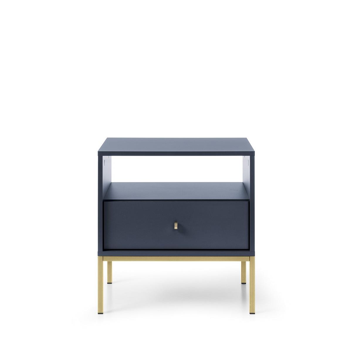 NACHTTISCH MONDO 53,6/56,2/39 cm Blau - Blau/Goldfarben, Holzwerkstoff (53.6/56.2/39cm) - MASSENO