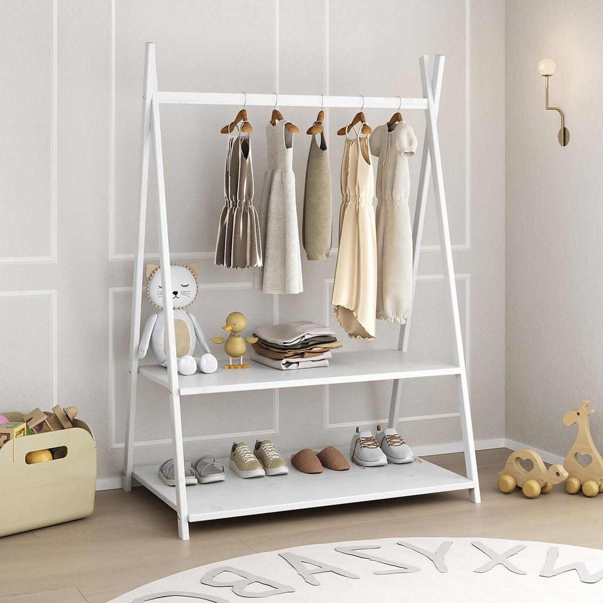 KINDERGARDEROBE DANILO - Weiß, Holz (82/115/50cm) - IDIMEX