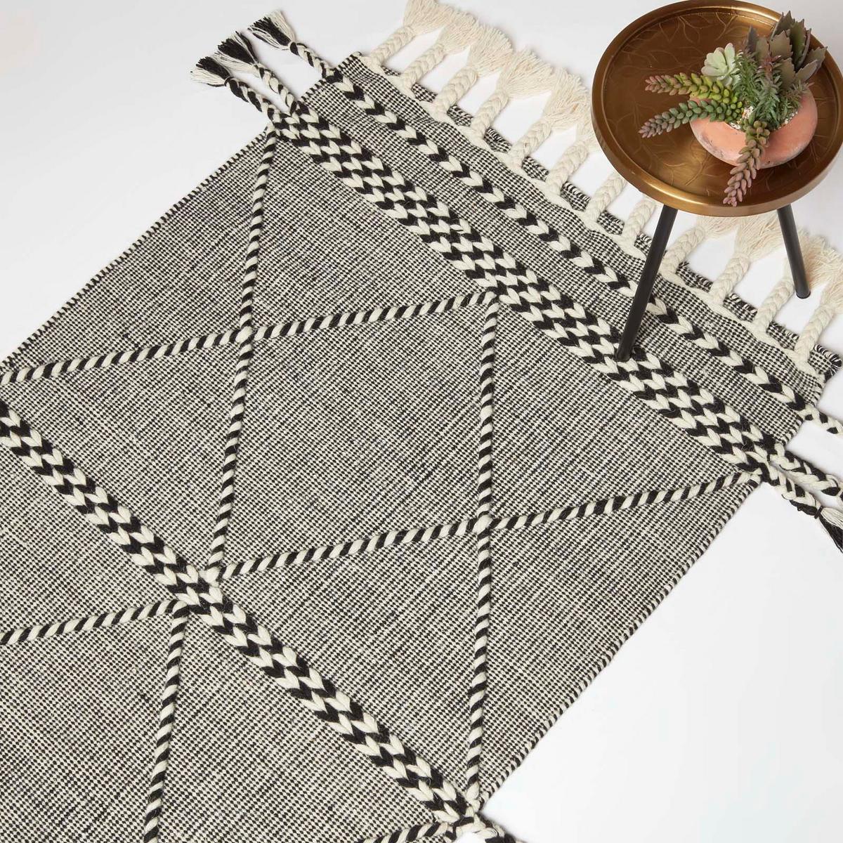 KELIM-TEPPICH Edessa handgewebt 120/170 cm - Schwarz, Textil (120/170cm) - Homescapes