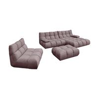 SITZGRUPPE VIVIEN 3ER SET Grau Velvet (1er-Set) - Grau, Kunststoff/Textil (510/85/359cm) - KAWOLA
