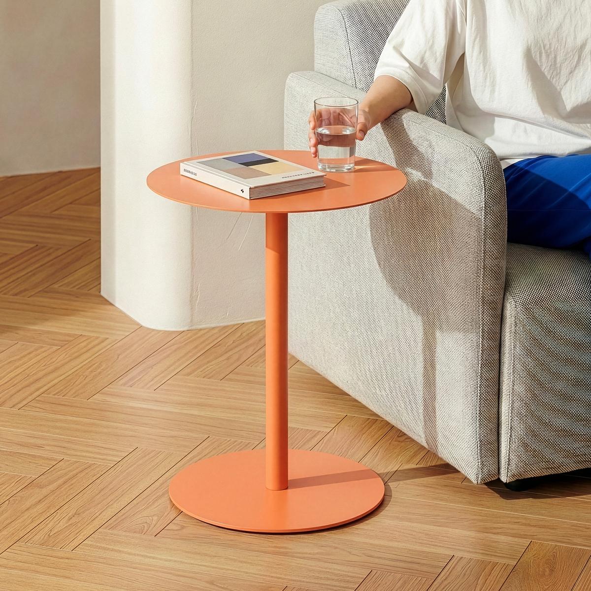 BEISTELLTISCH Nastätten - Orange, Metall (40/40/50cm) - [en.casa]