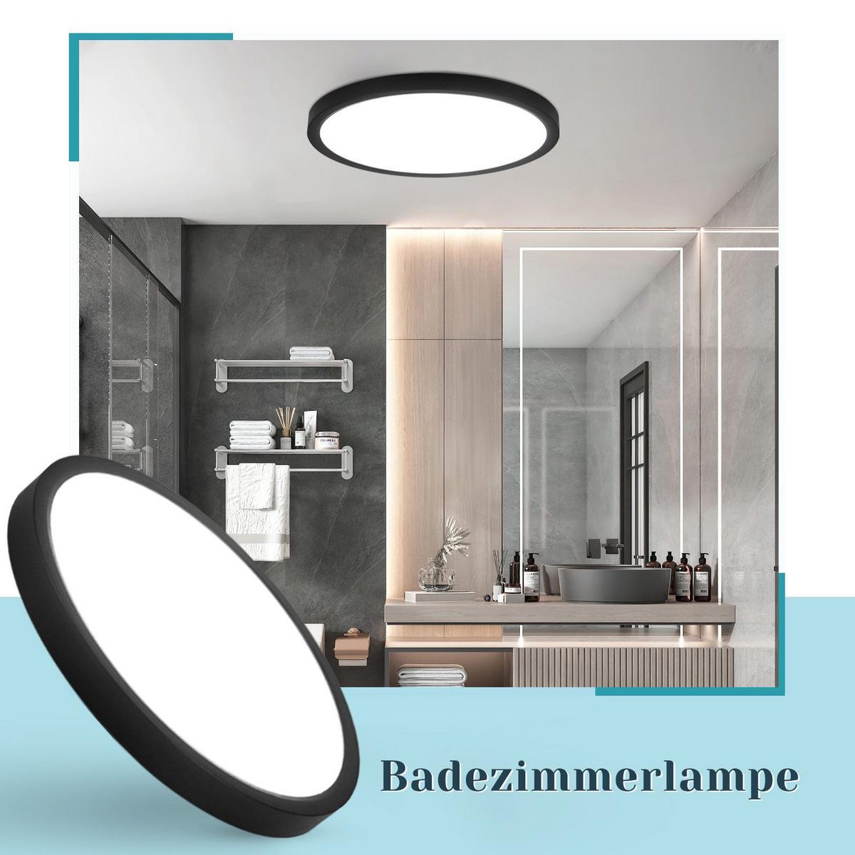 LED-DECKENLEUCHTE Emerson 30/30/3 cm - Schwarz, Kunststoff (30/30/3cm) - Nettlife