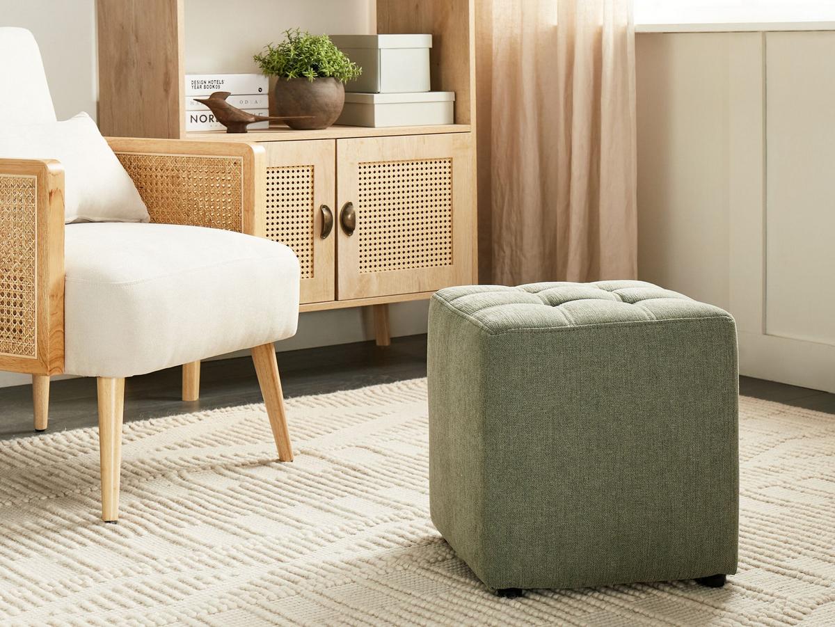POUF Stoff Grün Kansas - Grün, Textil (38/39/38cm) - Beliani
