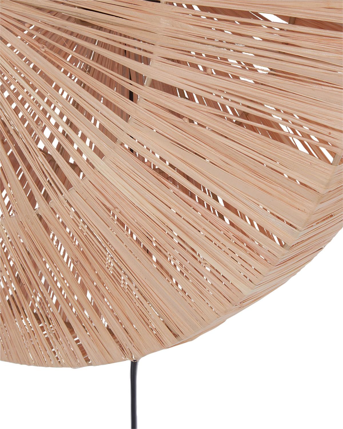 WANDLAMPE Naturfarben/Schwarz Lumut - Schwarz/Naturfarben, Naturmaterialien (48/48/20cm) - Beliani